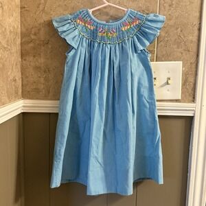 Classic Whimsy‎ Blue Smocked Dress Dragonflies Girls Size 3